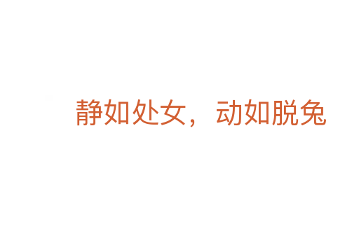 静如处女,动如脱兔